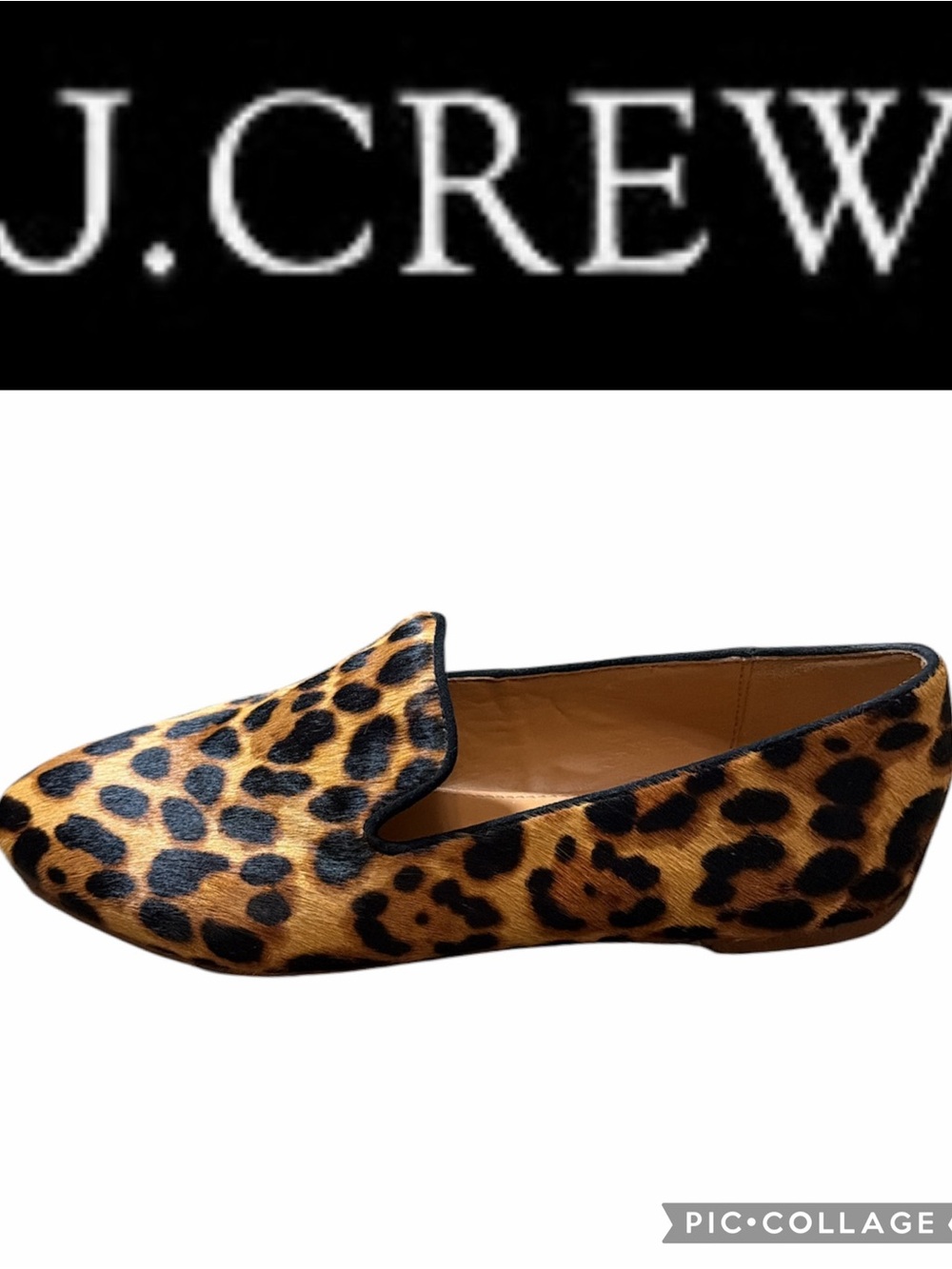 J. Crew Leopard Calf Hair Smoking Loafer NWOT